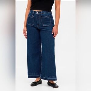 Banana Republic Dark Blue Flare Jeans Wide Leg Crop